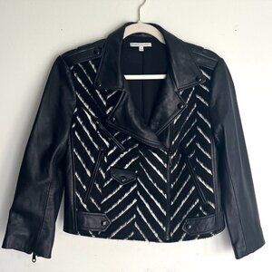REBECCA MINKOFF Leather Moto Jacket Size Small